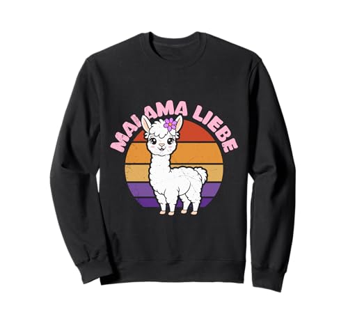 Bald Mama MALAMA LIEBE Retro Lustiges Zukünftige Mutter Sweatshirt von Bald Mama Shirt Werdende Mutter Tag Baby Lama