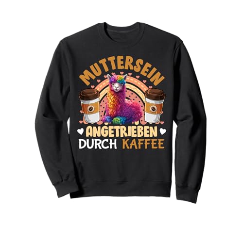 Bald Mama MUTTERSEIN ANGETRIEBEN DURCH KAFFEE Mütter Sweatshirt Bald Mama MUTTERSEIN ANGETRIEBEN DURCH KAFFEE Mütter Sweatshirt von Bald Mama Shirt Werdende Mutter Tag Baby Lama