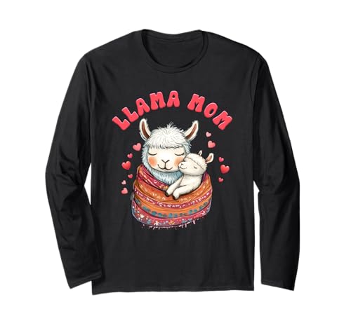 Bald Mama Mama Llama Mutter Lustiges Werdende Mütter Langarmshirt von Bald Mama Shirt Werdende Mutter Tag Baby Lama
