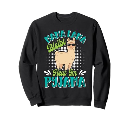 Bald Mutter MAMA LAMA BLEIBT HEUT IM PYJAMA Schwangere Sweatshirt von Bald Mama Shirt Werdende Mutter Tag Baby Lama