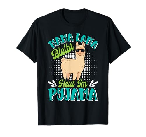 Bald Mutter MAMA LAMA BLEIBT HEUT IM PYJAMA Schwangere T-Shirt von Bald Mama Shirt Werdende Mutter Tag Baby Lama