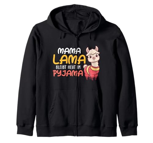 MAMA LAMA BLEIBTHEUT IM PYJAMA Lustig Werdende Mutter Kapuzenjacke von Bald Mama Shirt Werdende Mutter Tag Baby Lama