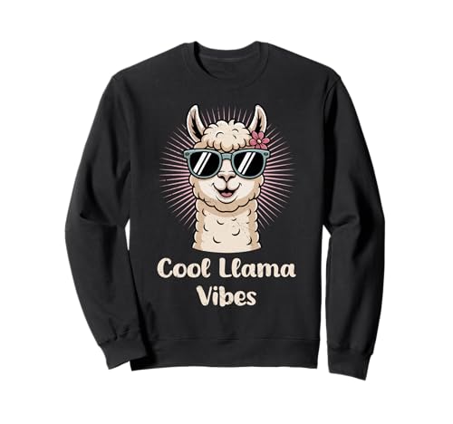 Werdende Mütter COOL LLAMA VIBES Lustiges Bald Mama Sweatshirt Werdende Mütter COOL LLAMA VIBES Lustiges Bald Mama Sweatshirt von Bald Mama Shirt Werdende Mutter Tag Baby Lama