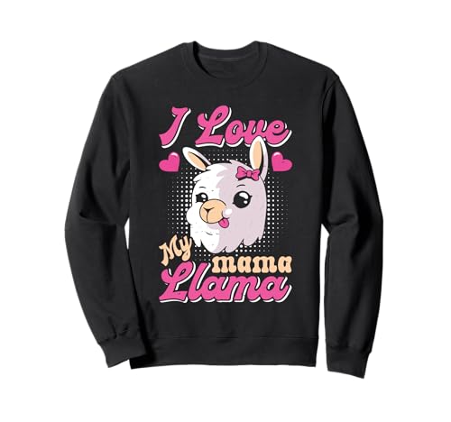 Werdende Mutter I LOVE MY MAMA LLAMA Lustig Mütter Sweatshirt von Bald Mama Shirt Werdende Mutter Tag Baby Lama
