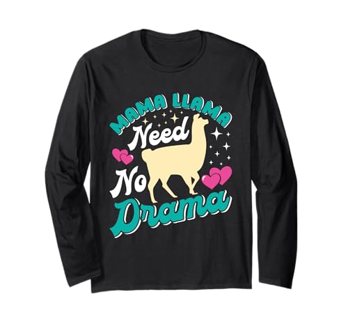 Werdende Mutter MAMA LLAMA NEED NO DRAMA Bald Mama Langarmshirt von Bald Mama Shirt Werdende Mutter Tag Baby Lama