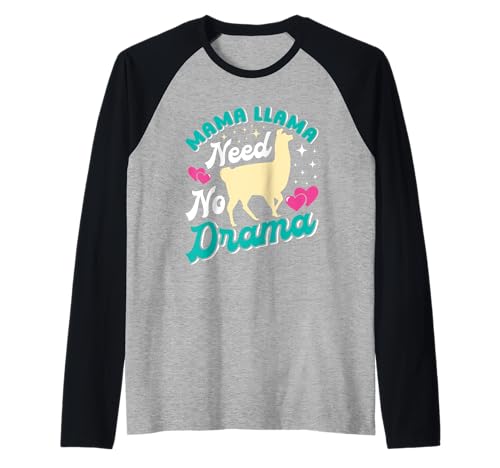 Werdende Mutter MAMA LLAMA NEED NO DRAMA Bald Mama Raglan von Bald Mama Shirt Werdende Mutter Tag Baby Lama