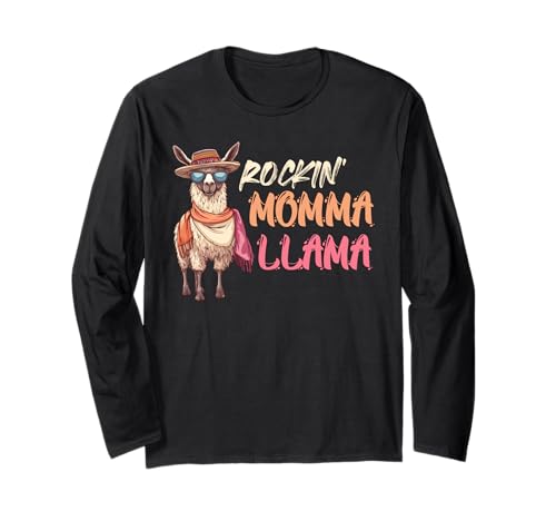 Werdende Mutter Rockin' Mama Llama Lustig Bald Mama Langarmshirt von Bald Mama Shirt Werdende Mutter Tag Baby Lama