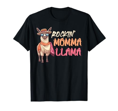 Werdende Mutter Rockin' Mama Llama Lustig Bald Mama T-Shirt von Bald Mama Shirt Werdende Mutter Tag Baby Lama