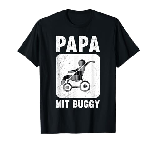 Werdender Vater PAPA MIT BUGGY Lustiges Bald Papa T-Shirt von Bald Papa Shirt Werdender Vater sein Vaterschaft