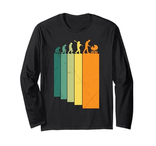 Werdender Vater PAPA SCHIEBT KINDERWAGEN Retro Bald Papa Langarmshirt Werdender Vater PAPA SCHIEBT KINDERWAGEN Retro Bald Papa Langarmshirt von Bald Papa Shirt Werdender Vater sein Vaterschaft