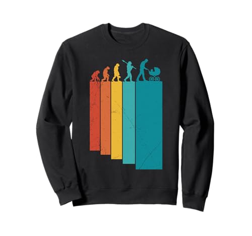 Werdender Vater PAPA SCHIEBT KINDERWAGEN Retro Bald Papa Sweatshirt von Bald Papa Shirt Werdender Vater sein Vaterschaft