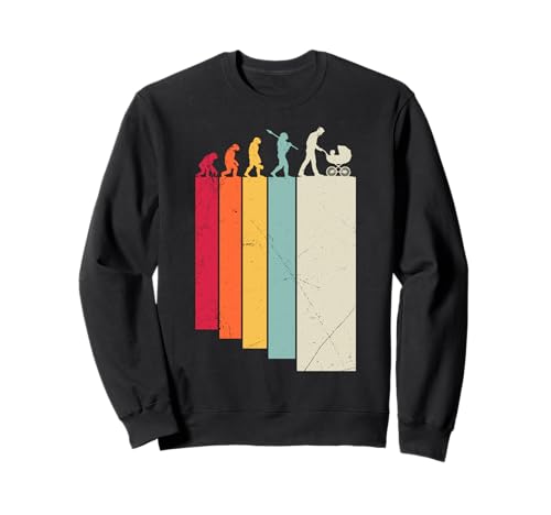 Werdender Vater PAPA SCHIEBT KINDERWAGEN Retro Bald Papa Sweatshirt Werdender Vater PAPA SCHIEBT KINDERWAGEN Retro Bald Papa Sweatshirt von Bald Papa Shirt Werdender Vater sein Vaterschaft