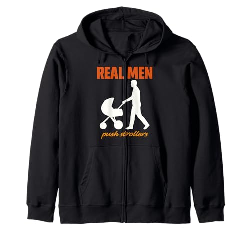 Werdender Vater REAL MEN PUSH STROLLERS Lustig Vaterschaft Kapuzenjacke von Bald Papa Shirt Werdender Vater sein Vaterschaft