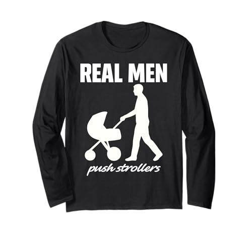 Werdender Vater REAL MEN PUSH STROLLERS Lustig Vaterschaft Langarmshirt Werdender Vater REAL MEN PUSH STROLLERS Lustig Vaterschaft Langarmshirt von Bald Papa Shirt Werdender Vater sein Vaterschaft
