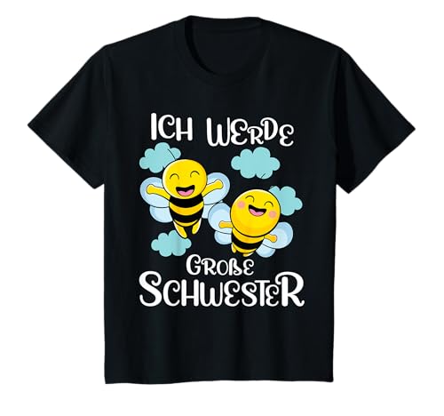 Ich werde große Schwester 2025 / 2025 Süße Bienen Mädchen T-Shirt von Bald große Schwester Geschwister Kind Nachwuchs