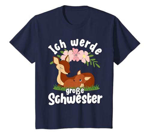 Ich werde große Schwester 2025 Reh Mädchen T-Shirt von Bald große Schwester Geschwister Kind Nachwuchs