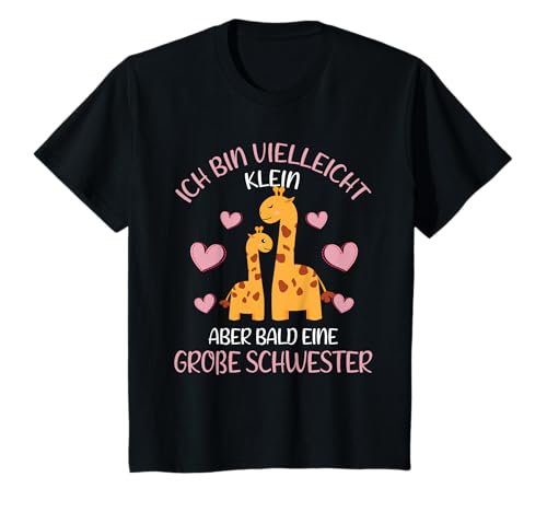 Kinder Ich Bin Bald eine Große Schwester 2025 Giraffe Mädchen T-Shirt von Bald große Schwester Geschwister Nachwuchs Outfits