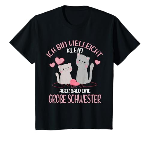 Kinder Ich Bin Bald eine Große Schwester 2025 Katze Mädchen T-Shirt von Bald große Schwester Geschwister Nachwuchs Outfits
