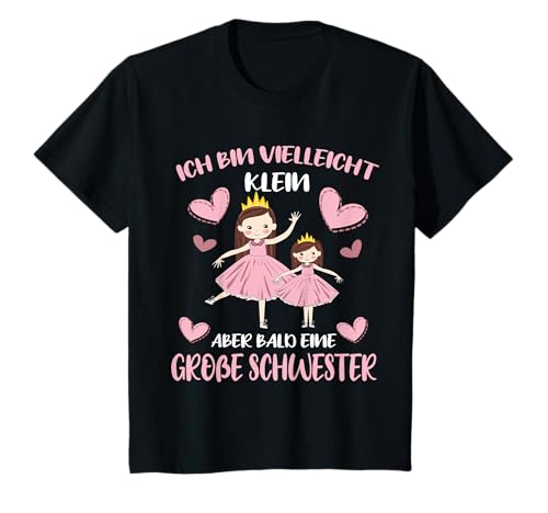 Kinder Ich bin bald eine Große Schwester 2025 Prinzessin Mädchen T-Shirt von Bald große Schwester Geschwister Nachwuchs Outfits