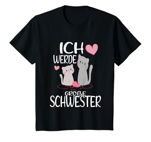 Ich werde große Schwester sein 2025/2026 Katzen Mädchen T-Shirt von Bald große Schwester Geschwister Nachwuchs Outfits