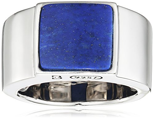 Baldessarini Herren-Ring 925 Silber rhodiniert schwarz lackiert Lapis Lazuli blau 64 (20.4) - Y2121R/90/E4/64 von Baldessarini