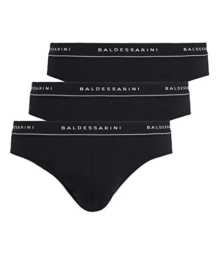 BALDESSARINI Herren Slips Unterhosen Stretch Cotton Slips 90003 3er Pack, Farbe:Schwarz, Wäschegröße:L, Artikel:-930 schwarz-dunkel von Baldessarini