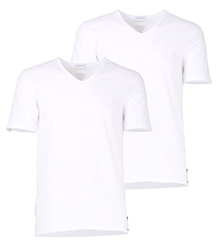 BALDESSARINI Herren T-Shirt weiß Uni 2er Pack 5 von BALDESSARINI