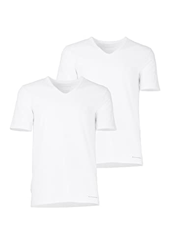 Baldessarini Herren T-Shirt weiß Uni 2er Pack 7 von Baldessarini