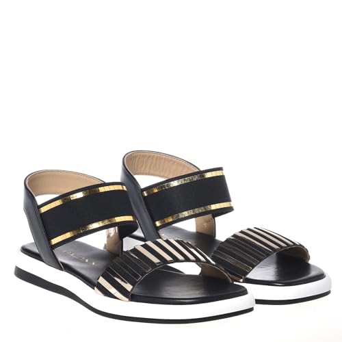 Sandal Mirror Elastic Black and Platinum von Baldinini