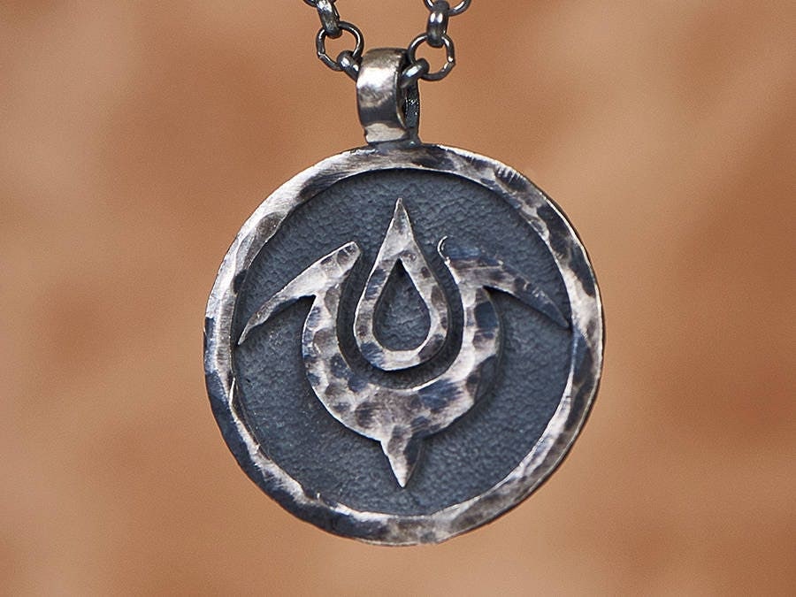 925 Sterling Silber Fire Emblem Exalt Metallanhänger Halskette von BaldurJewelryShop