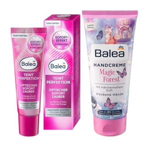 Balea 2er-Set Hautpflege: Serum TEINT PERFEKTION Optischer Sofort-Zauber für optimierten Teint & strahlenden Look (30 ml) + Handcreme MAGIC FOREST für trockene Hände (100 ml), 130 ml von Balea