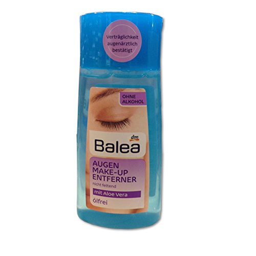 Balea Augen Make-Up Entferner flüssig mit Aloe Vera, ölfrei (100ml Flasche) von Balea