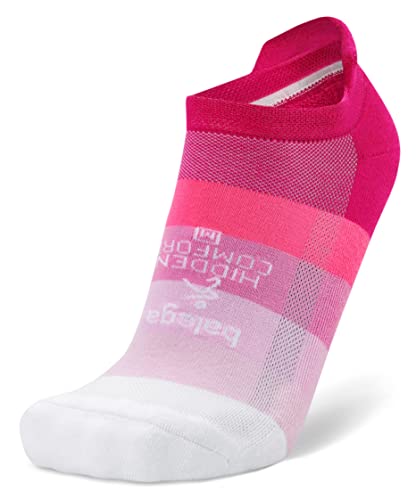 Balega Damen Recycelte Hidden Comfort No Show, Neon Pink/Weiß-Medium (1 Paar) Performance Athletic Laufsocken Herren von Balega