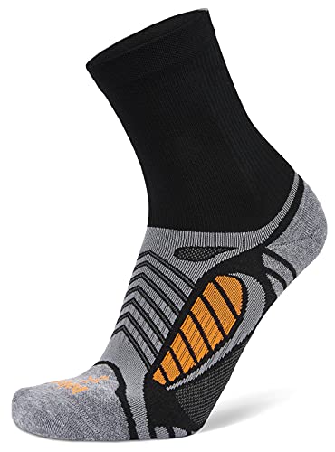 Balega Damen Ultraleichte Leichte Crew (1 Paar), Schwarz/Grau Heather, Small Performance Athletic Laufsocken Herren von Balega