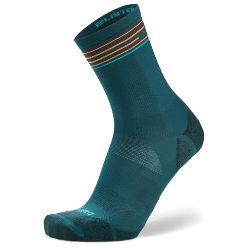 Balega Unisex Blister Resist Light Mini Crew Socken, Blaugrün/EIN Hauch von Paradies (Trace of Paradise), Large von Balega