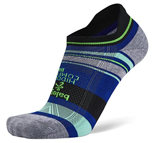 Balega Unisex-Erwachsene Hidden Comfort No Show (1 Paar), Schwarz/Blau, Größe S Performance Athletic Laufsocken für Damen und Herren, Small von Balega