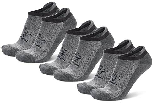 Balega Unisex Hidden Comfort No Show Damen und Herren (3er-Pack), Mittelgrau/Carbon, Medium Performance Athletic Laufsocken von Balega