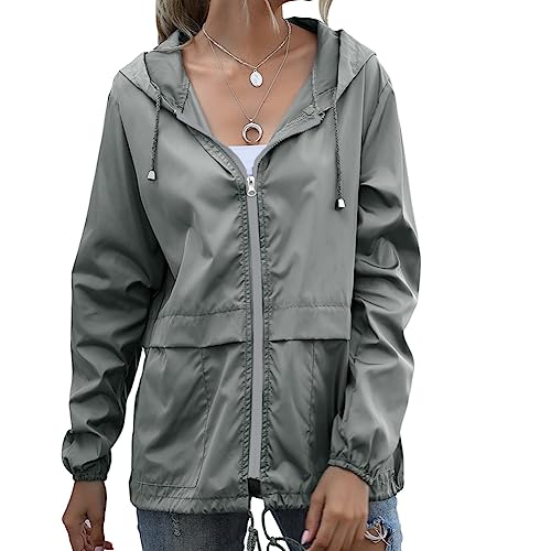 Regenjacke Damen Wasserdicht Leicht Regenjacke Faltbar Windbreaker Packbare Regenmantel mit Kapuze Windjacke Wandern Regenjacken mit Taschen Regenjacke Damen Wasserdicht Leicht Regenjacke Faltbar Windbreaker Packbare Regenmantel mit Kapuze Windjacke Wandern Regenjacken mit Taschen von Balems