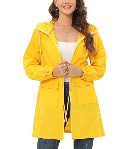 Regenjacke Damen Wasserdicht Leicht Regenjacke Faltbar Windbreaker Packbare Regenmantel mit Kapuze Windjacke Wandern Regenjacken mit Taschen Regenjacke Damen Wasserdicht Leicht Regenjacke Faltbar Windbreaker Packbare Regenmantel mit Kapuze Windjacke Wandern Regenjacken mit Taschen von Balems
