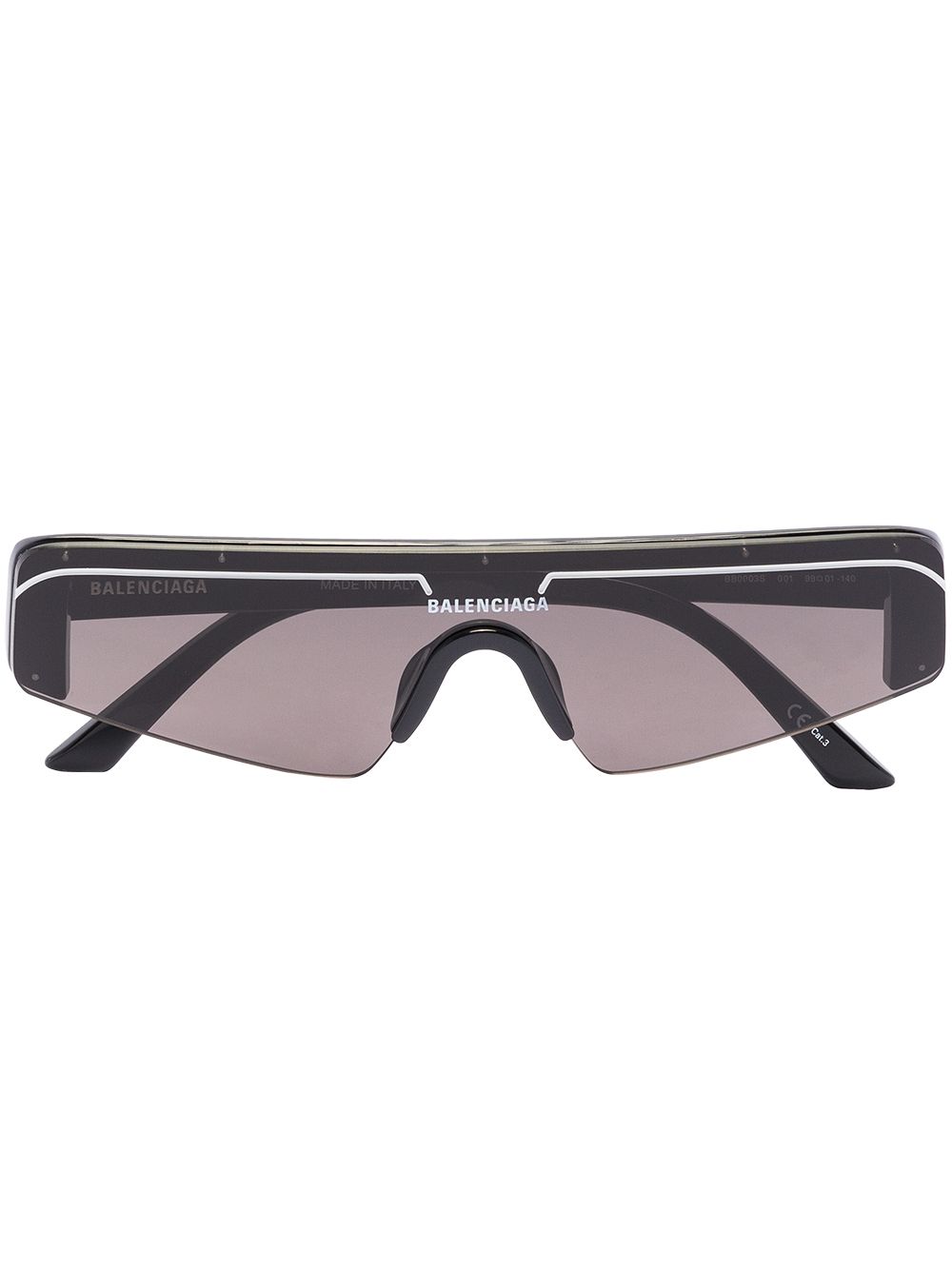 Balenciaga Eyewear Sonnenbrille im Ski-Style - Schwarz von Balenciaga Eyewear