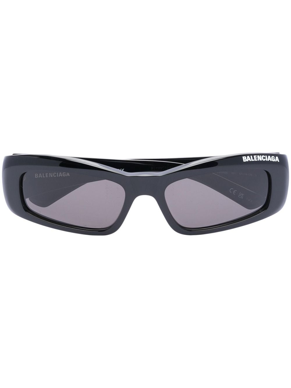 Balenciaga Eyewear Eckige Sonnenbrille mit Logo-Print - Schwarz von Balenciaga Eyewear