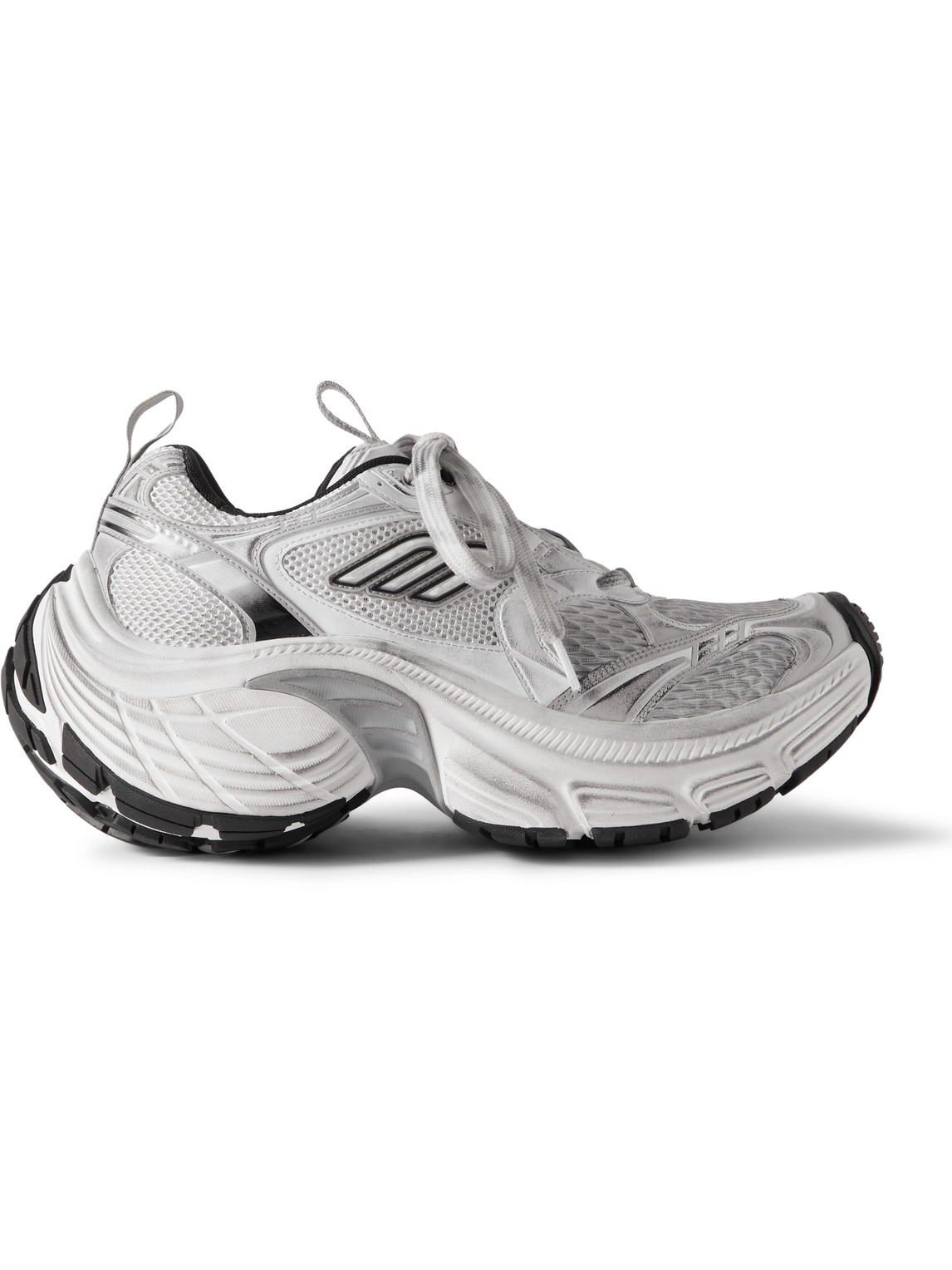 Balenciaga - 10XL Distressed Metallic Mesh and Leather Sneakers - Men - Gray - EU 40 Balenciaga - 10XL Distressed Metallic Mesh and Leather Sneakers - Men - Gray - EU 40 von Balenciaga