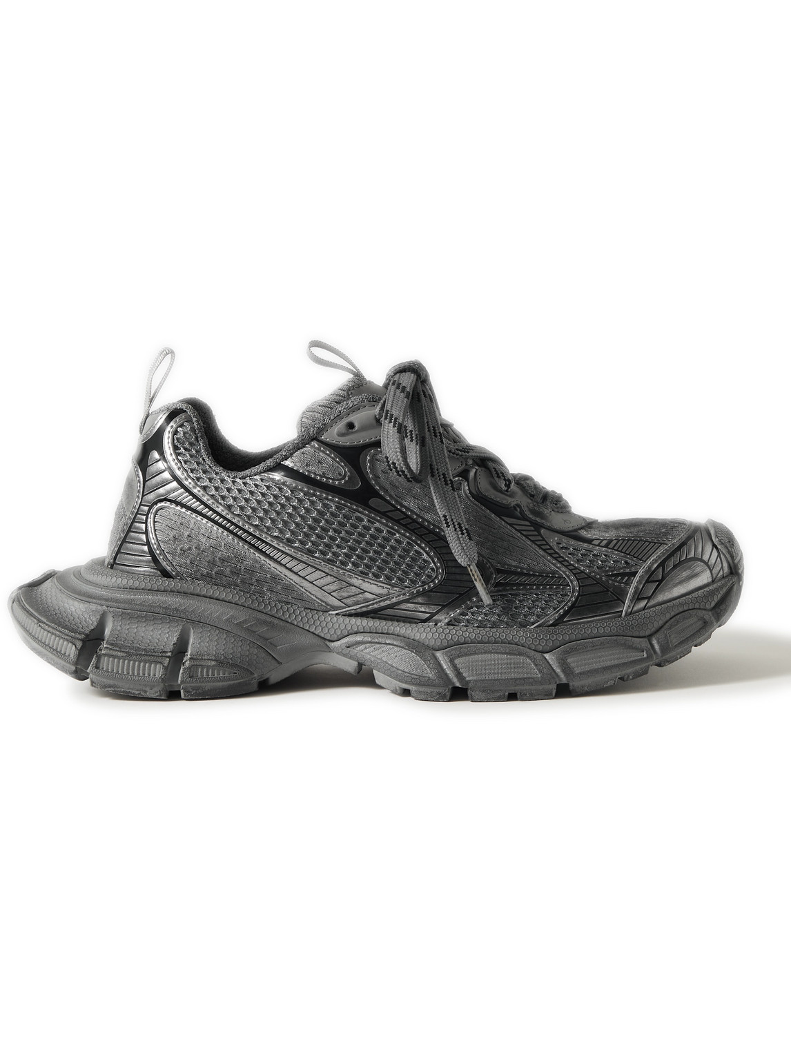 Balenciaga - 3XL Distressed Mesh and Rubber Sneakers - Men - Gray - EU 41 von Balenciaga