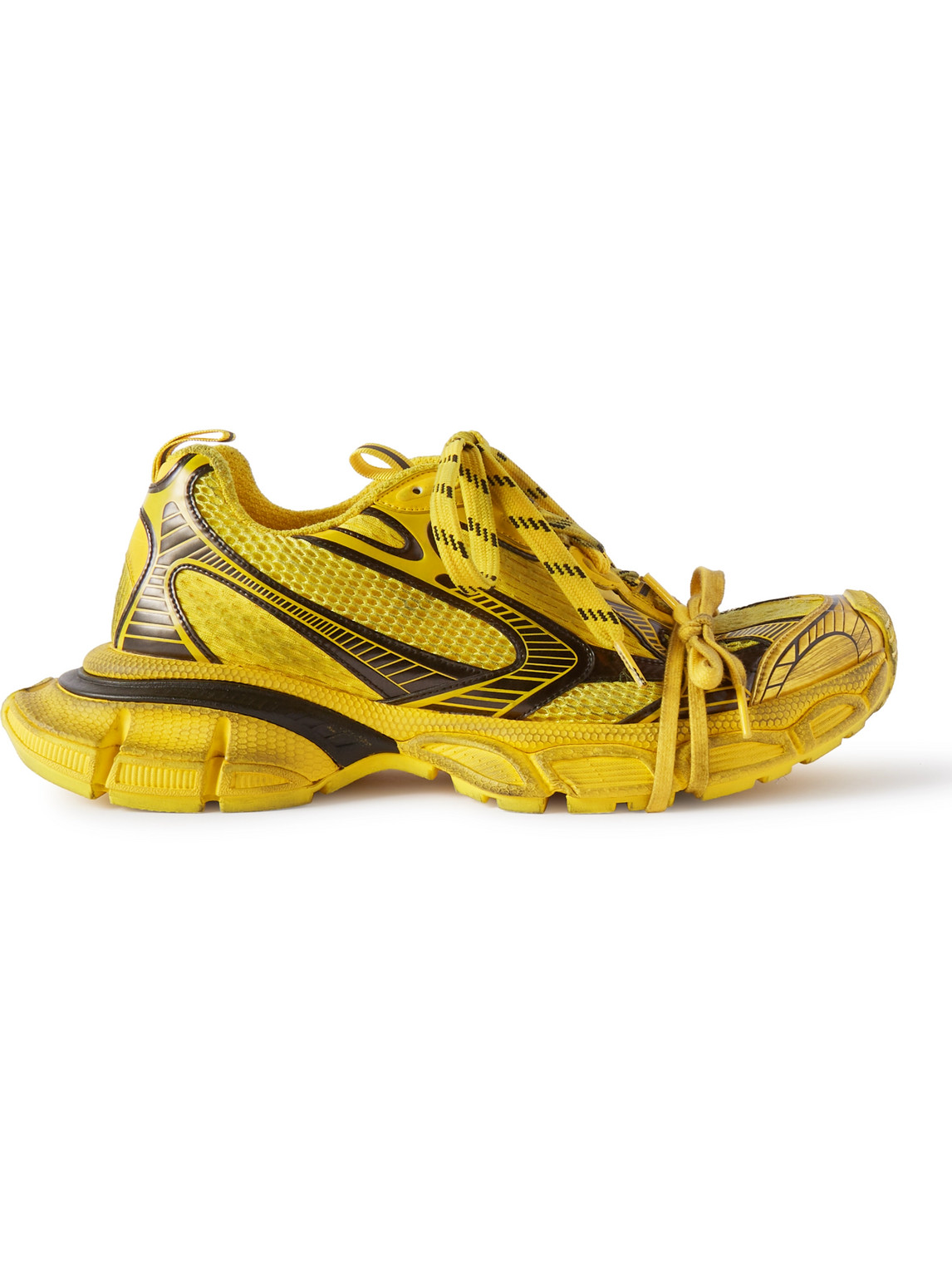 Balenciaga - 3XL Distressed Mesh and Rubber Sneakers - Men - Yellow - EU 44 von Balenciaga