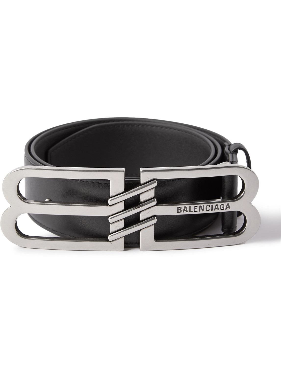 Balenciaga - 4cm Logo-Embellished Leather Belt - Men - Black - EU 90 von Balenciaga