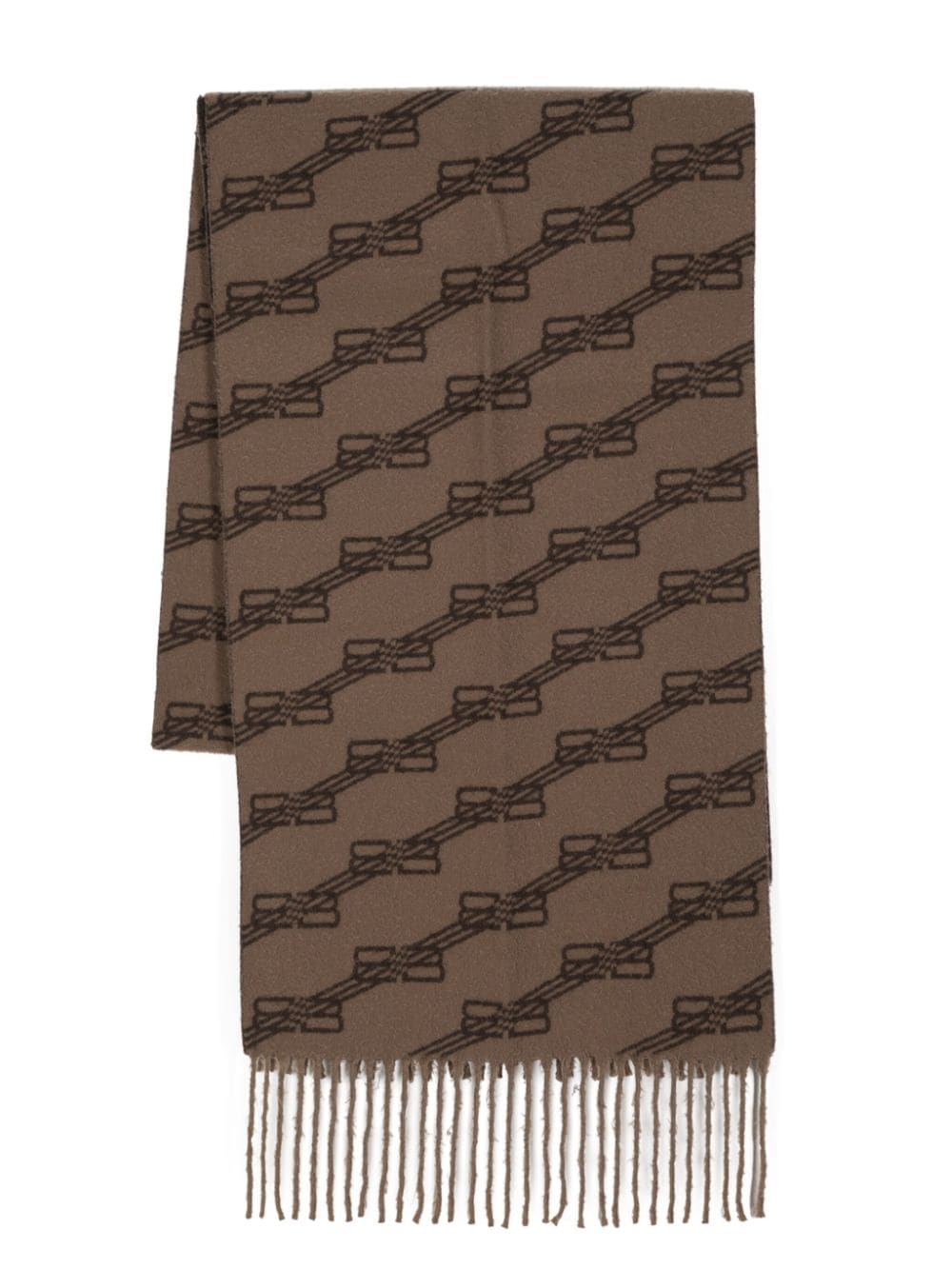 Balenciaga BB monogram-print wool scarf - Braun von Balenciaga