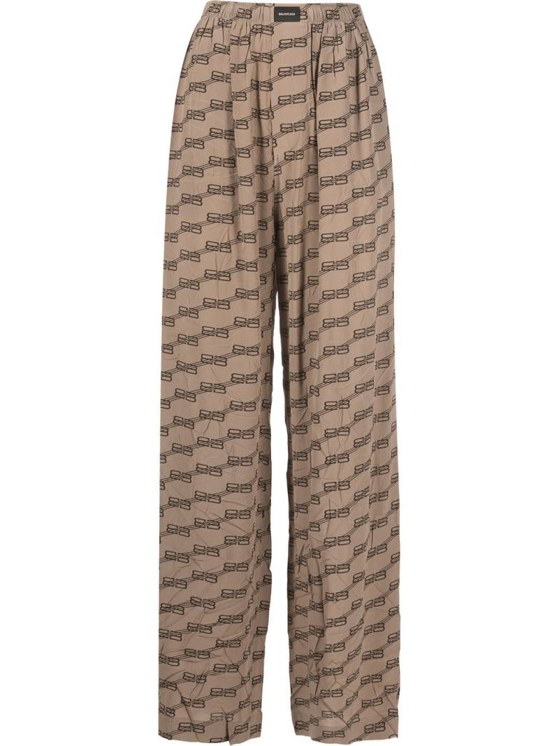 Balenciaga Pyjama-Hose mit BB - Braun von Balenciaga