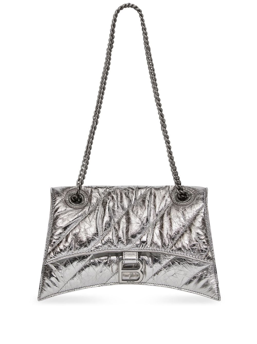 Balenciaga Crush-Umhängetasche mit Kettenriemen - Silber von Balenciaga