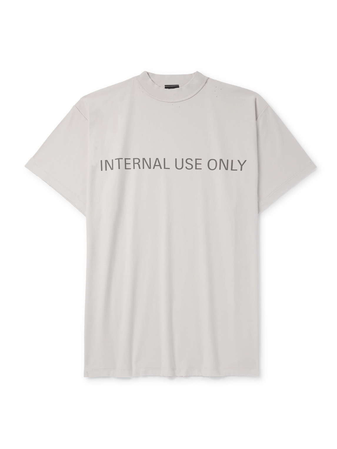Balenciaga - Inside Out Oversized Distressed Logo-Print Cotton-Jersey T-Shirt - Men - Neutrals - 4 von Balenciaga
