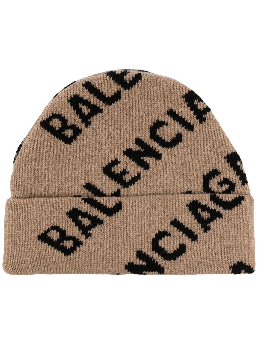 Balenciaga Intarsien-Mütze mit Logo - Nude von Balenciaga
